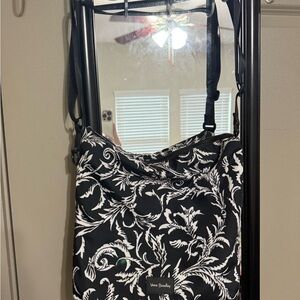 Vera Bradley Black and White Floral Scroll Crossbody Bag